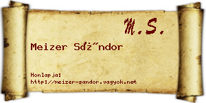 Meizer Sándor névjegykártya